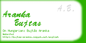 aranka bujtas business card